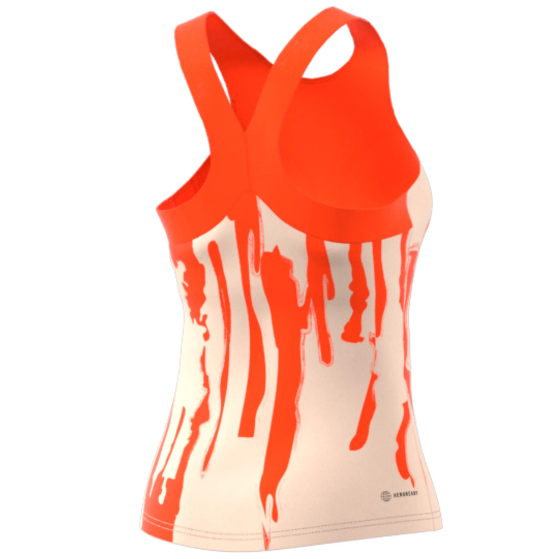 Adidas  Ecru Tint/Impact Orange Performance Thebe Magugu Tennis New York Y-Back Tank Top - Image 3