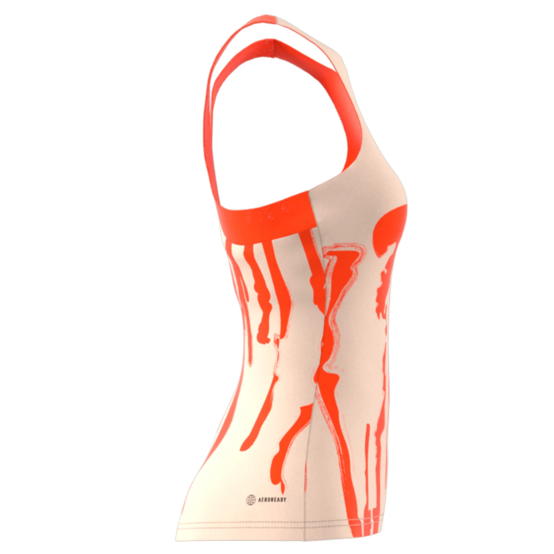 Adidas  Ecru Tint/Impact Orange Performance Thebe Magugu Tennis New York Y-Back Tank Top - Image 5
