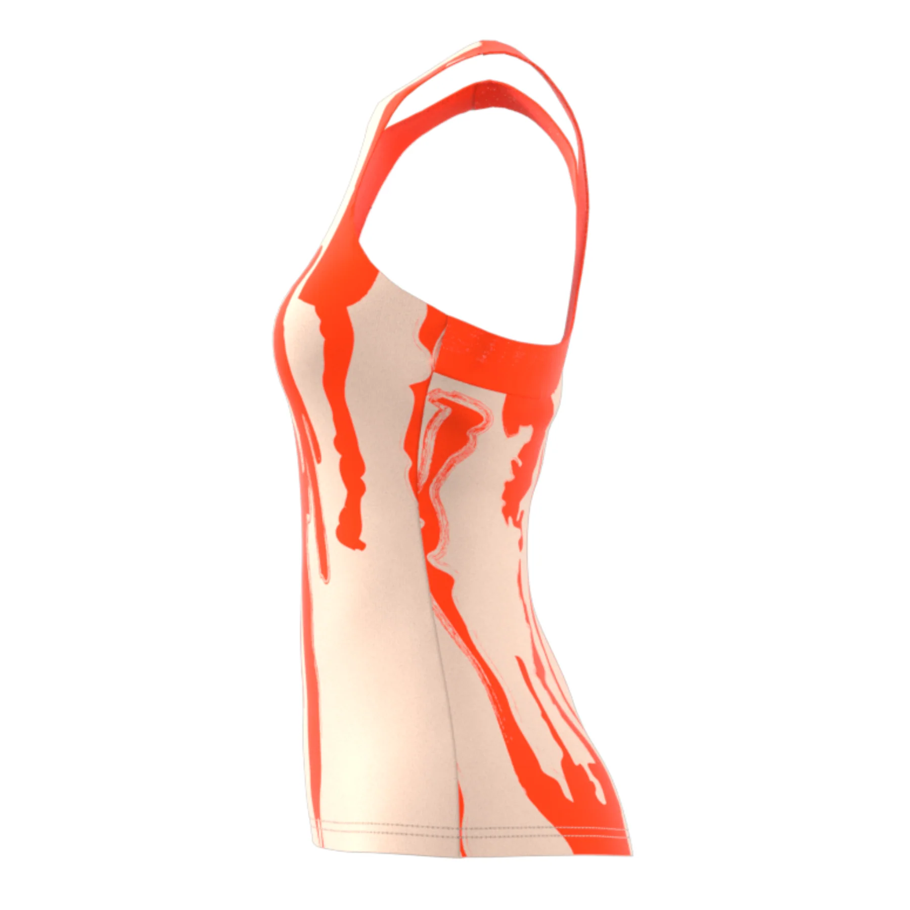 Adidas  Ecru Tint/Impact Orange Performance Thebe Magugu Tennis New York Y-Back Tank Top - Image 7