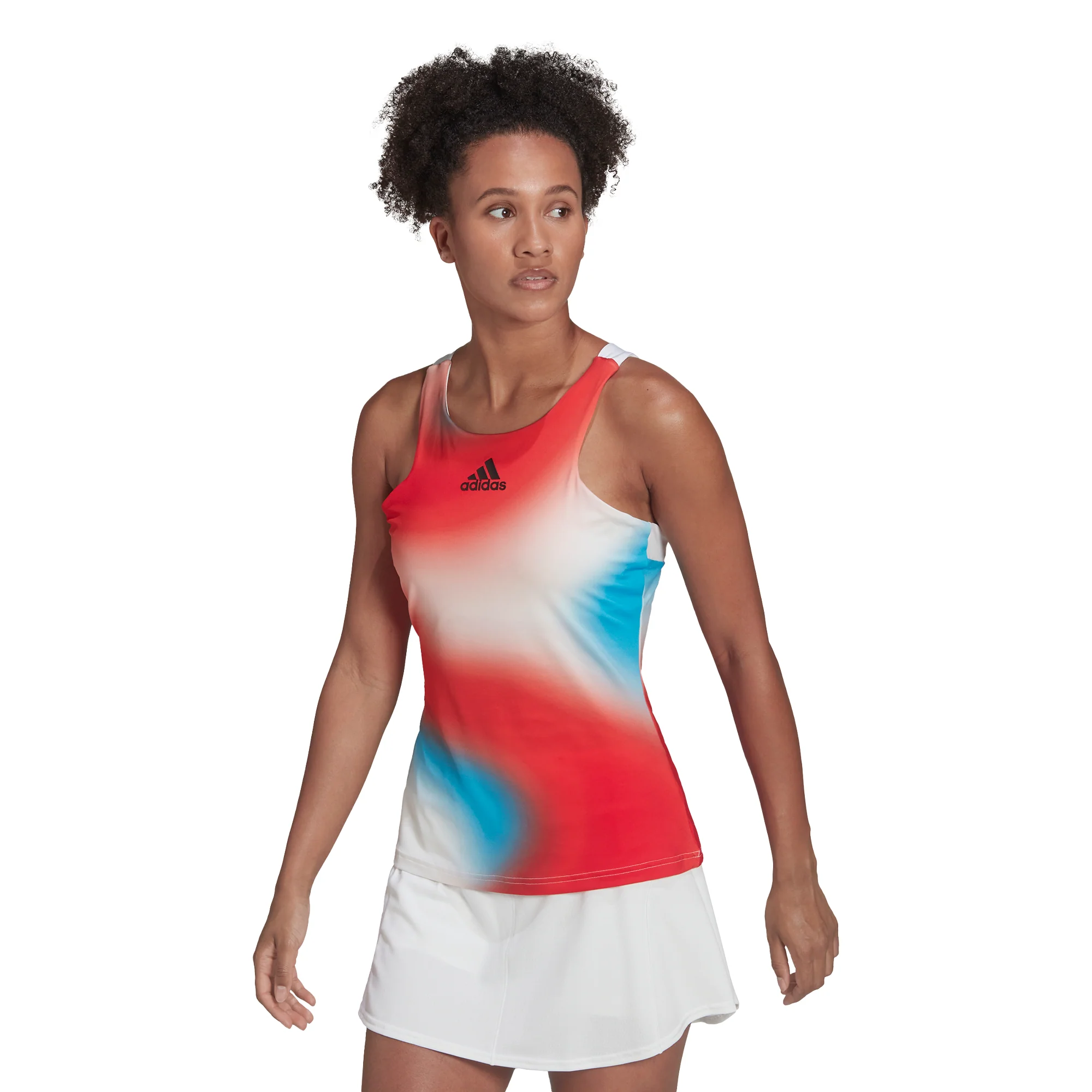 Adidas Womens Melbourne Tank - White/Vivid Red/Sky Rush - Image 6