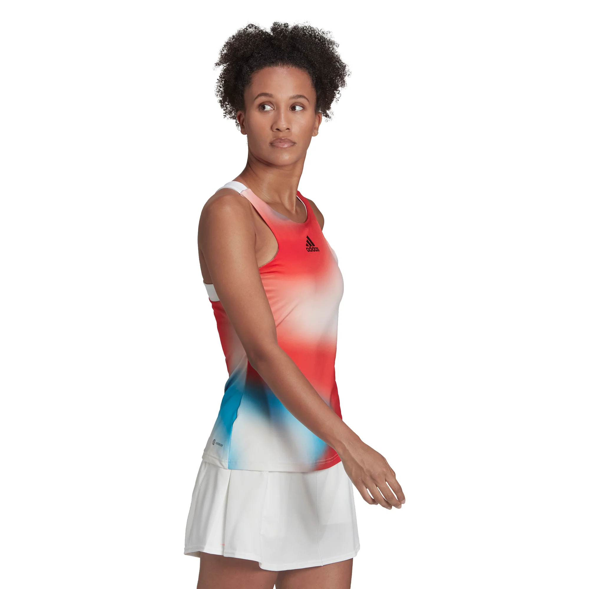 Adidas Womens Melbourne Tank - White/Vivid Red/Sky Rush - Image 7