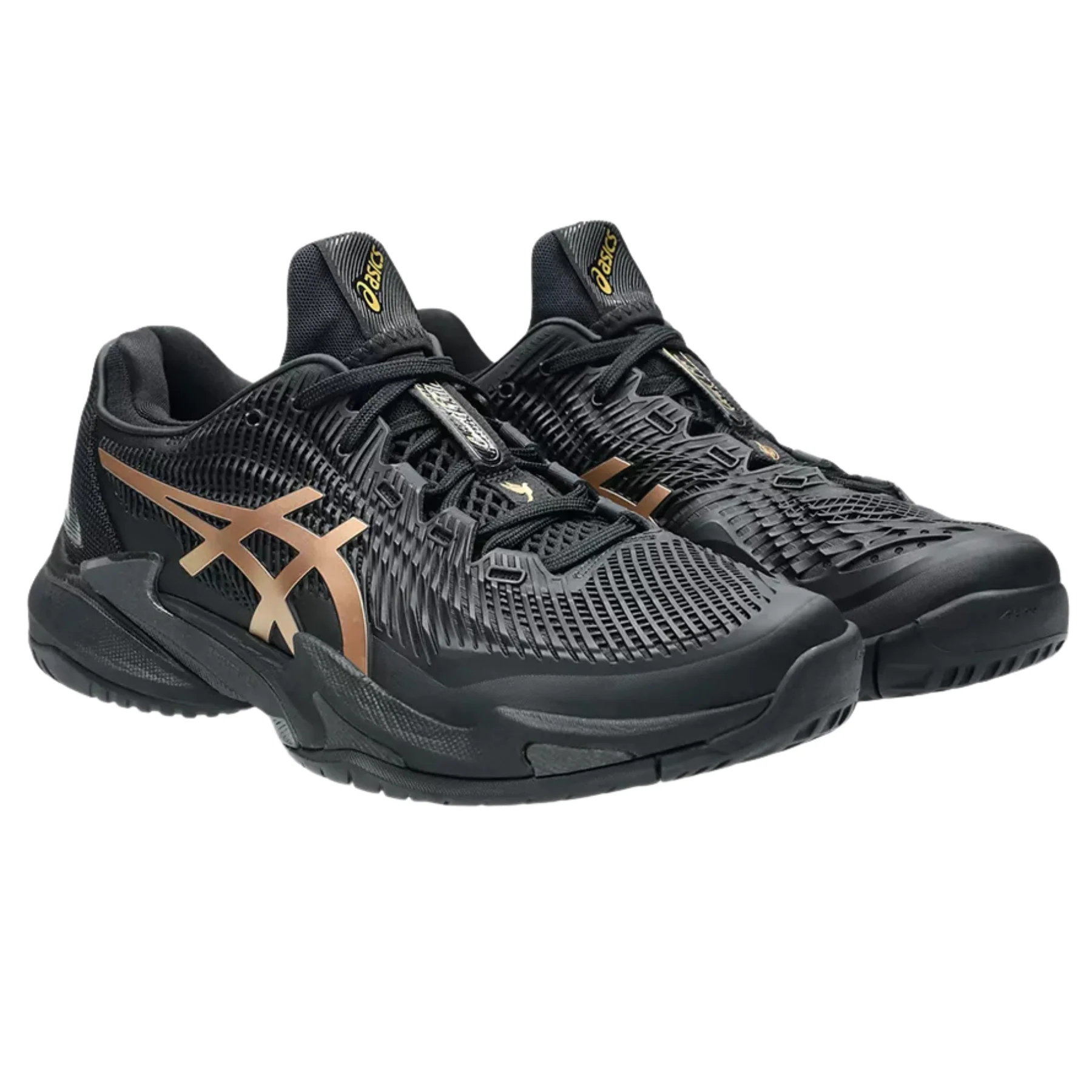 Asics Court FF 3 Novak Night Energy Hard Court Mens Tennis Shoes - Black/Prism Gold - Image 5