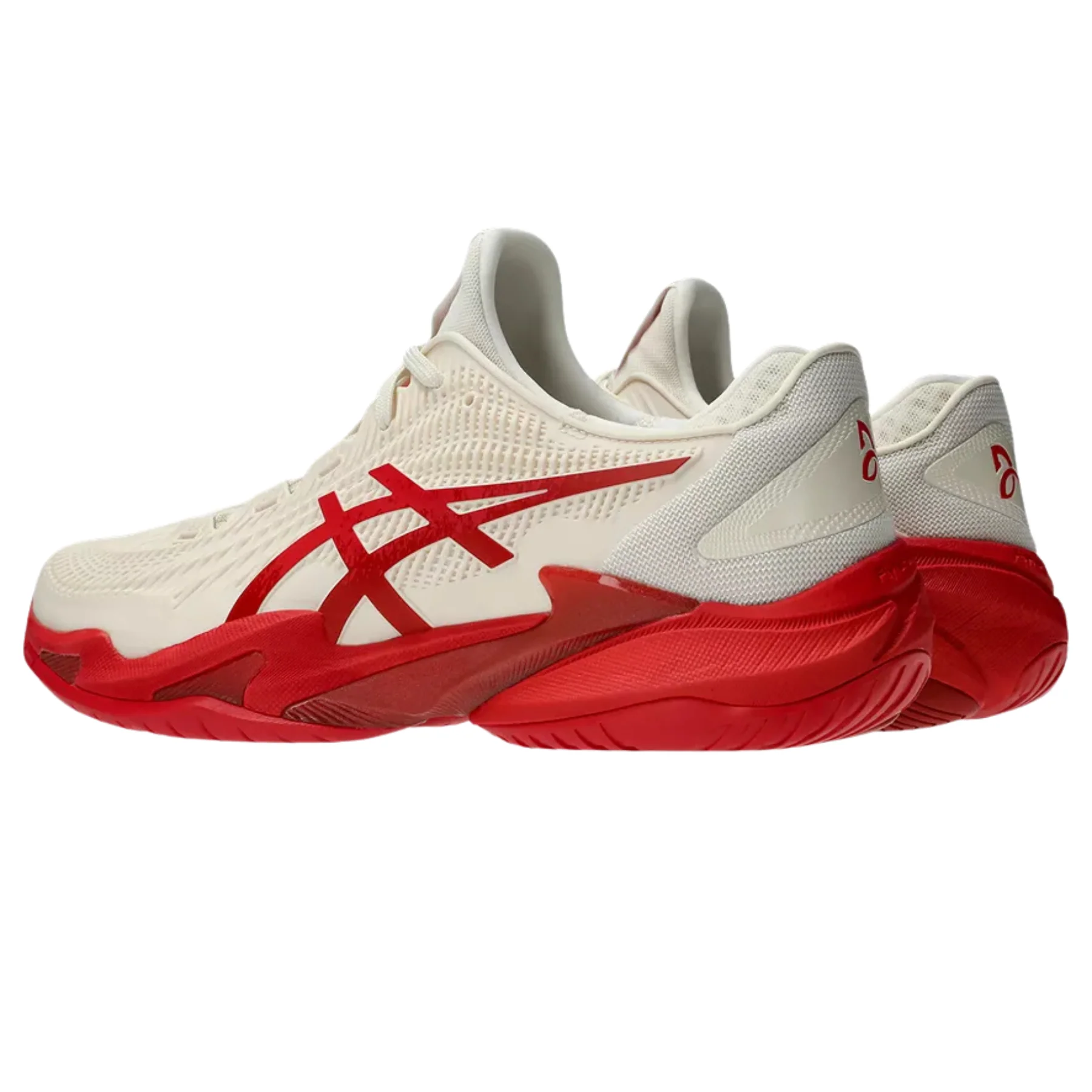 Asics Court FF Novak Mens Tennis Shoes – Cream/Classic Red - Image 6