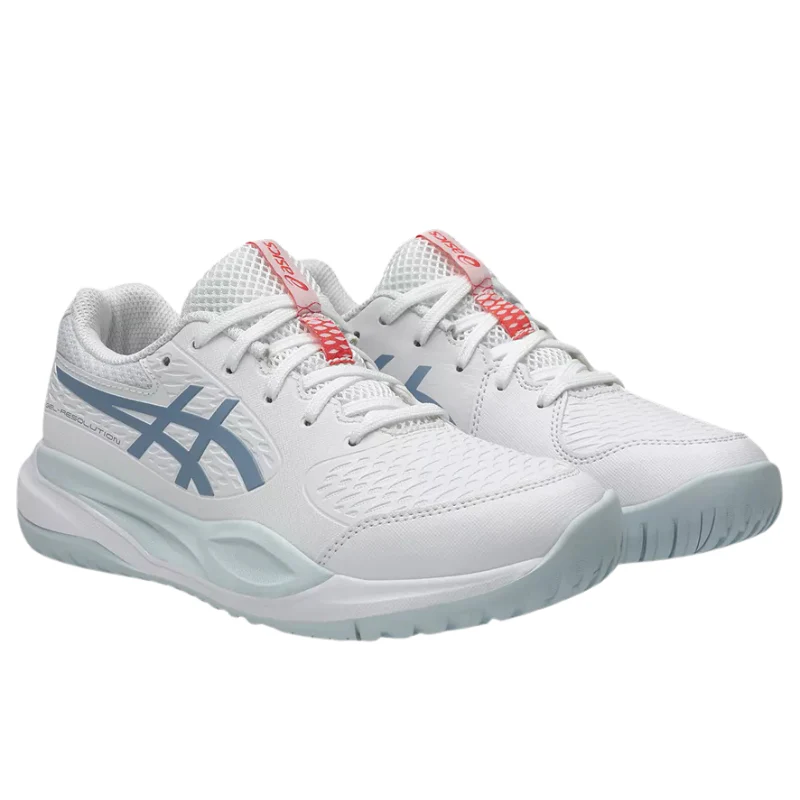 Asics GEL-RESOLUTION X GS 2026 Junior Tennis Shoes - White/Grey Blue - Image 3