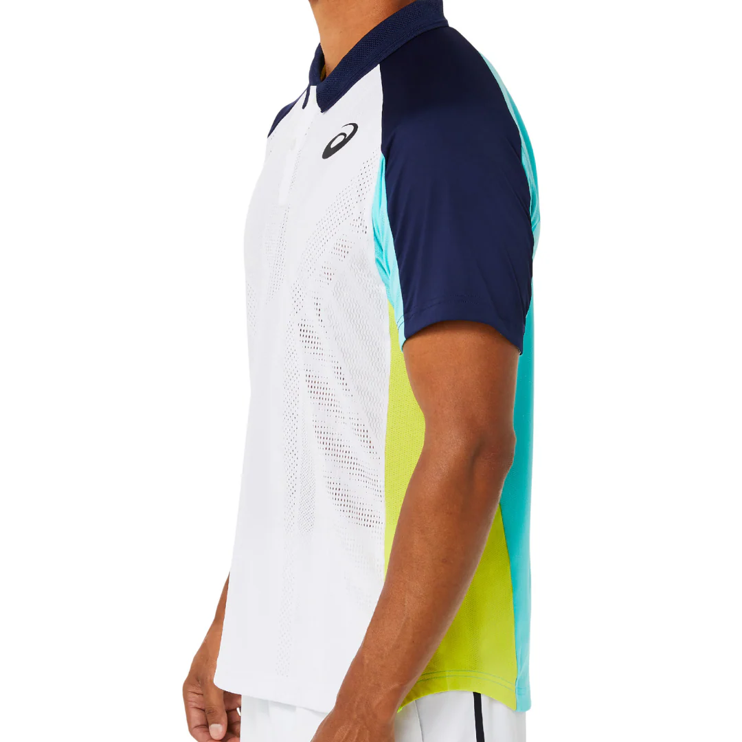 Asics Brilliant White/Ice Mint Match Actibreeze Polo - Image 3