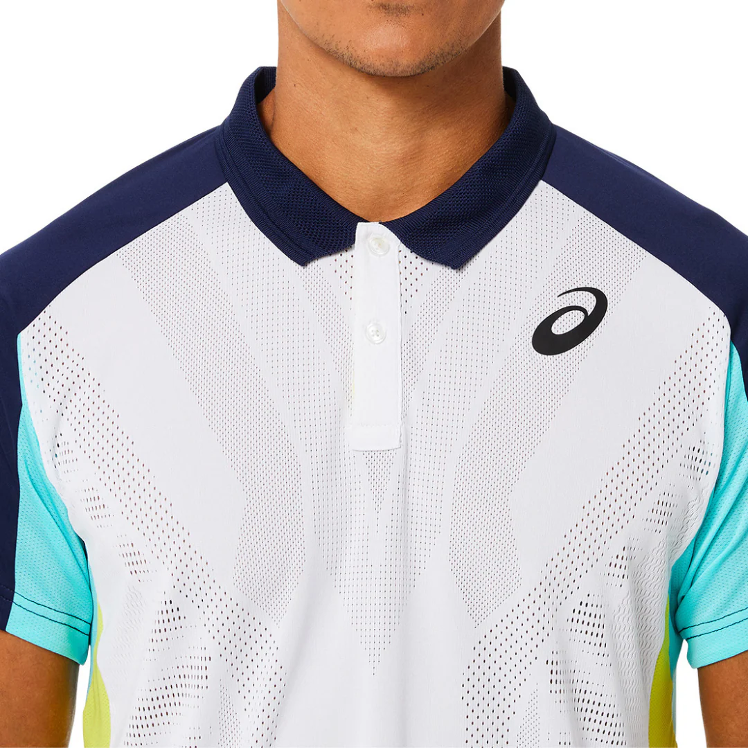 Asics Brilliant White/Ice Mint Match Actibreeze Polo - Image 4