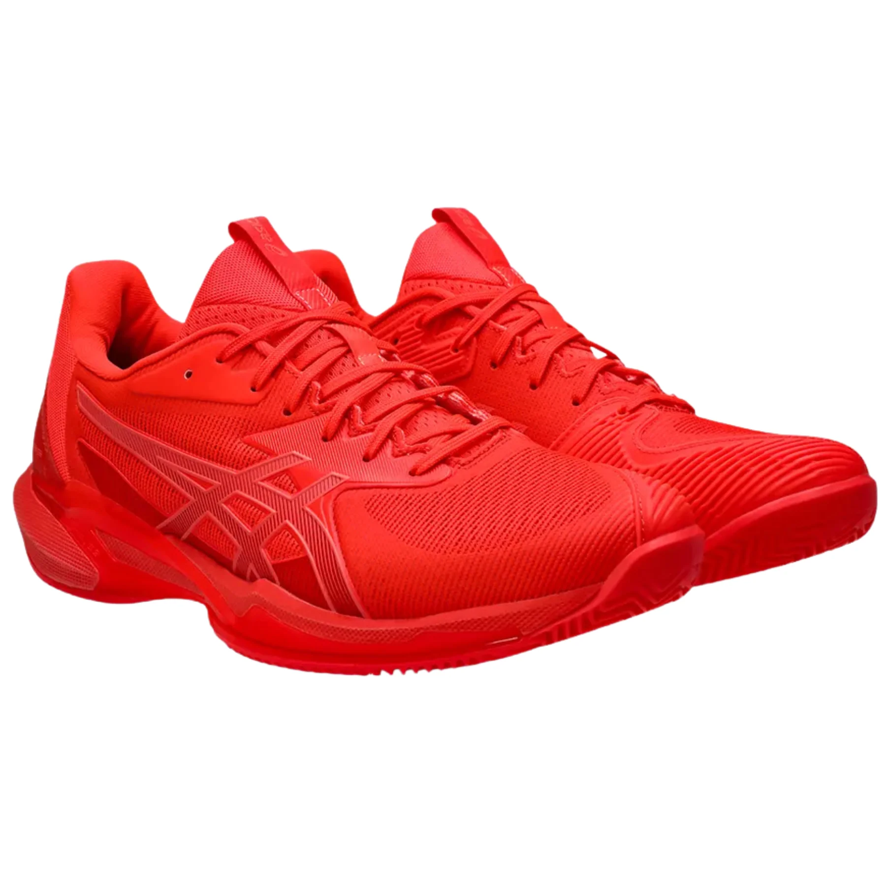 Asics Solution Speed FF 3 Clay Herringbone Mens Tennis Shoes - Flash Red/Blazing Coral - Image 3