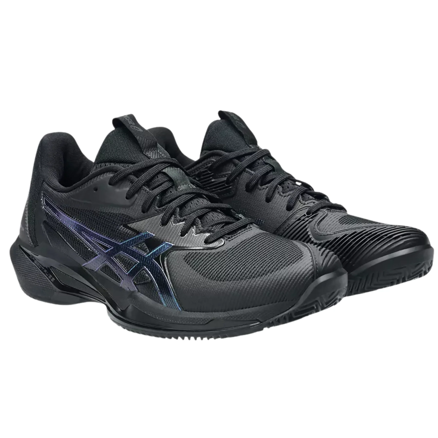 Asics Solution Speed FF 3 Clay Night Energy Herringbone Womens Tennis Shoes - Black/Prism Blue - Image 5