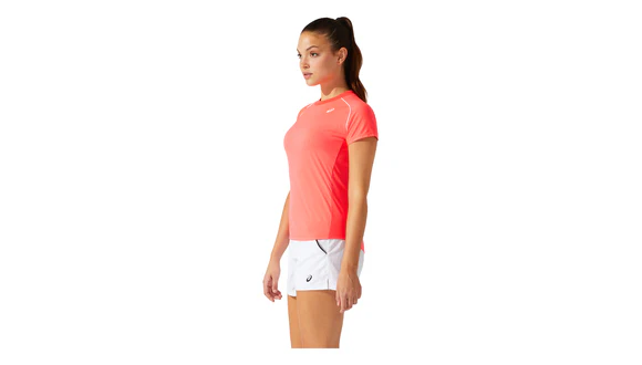 Asics Womens Court Piping SS Top - Diva Pink - Image 3