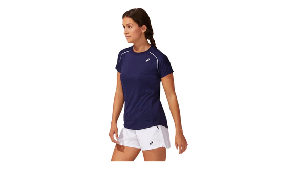 Asics Womens Court Piping SS Top - Peacoat - Image 3