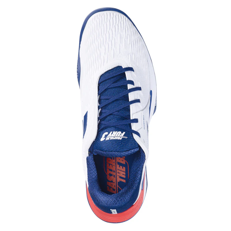 Babolat Propulse Fury 3 Clay Mens Tennis Shoes - White/Estate Blue - Image 5