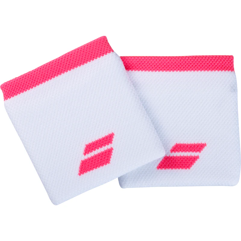 Babolat Logo Wristband 2 Pack - White/Fluoro Strike - Image 4