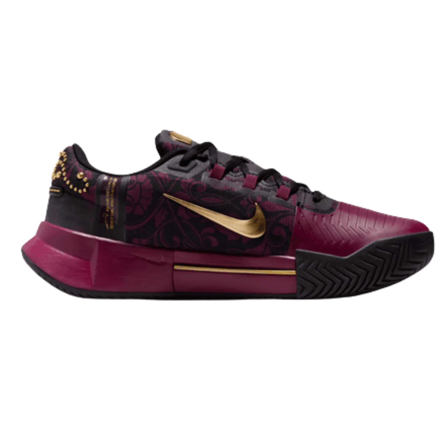 Nike GP Challenge 1 "Naomi Osaka" Womens Hard Court Tennis Shoes - Bordeaux/Metallic Gold-Black - Image 4