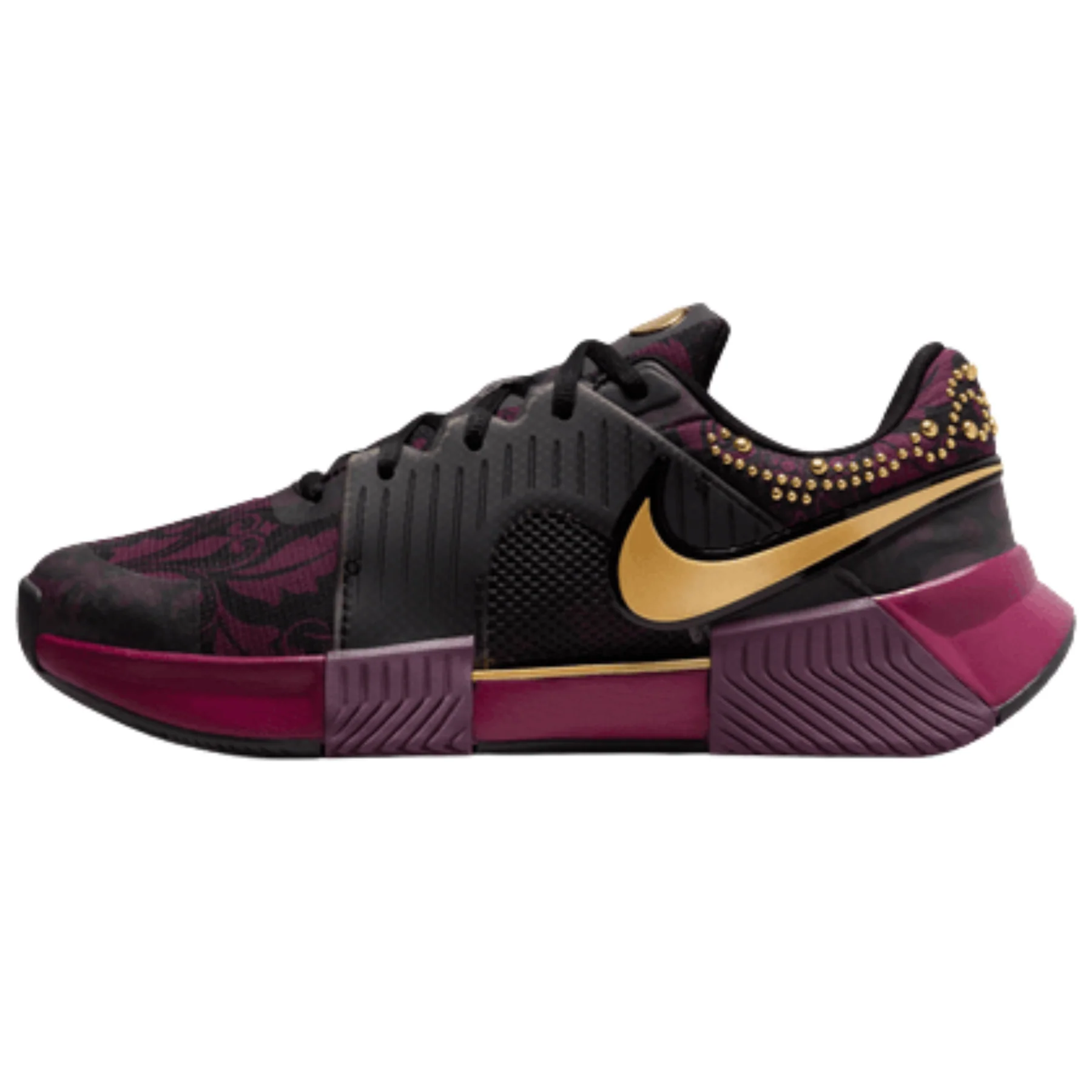 Nike GP Challenge 1 "Naomi Osaka" Womens Hard Court Tennis Shoes - Bordeaux/Metallic Gold-Black - Image 5