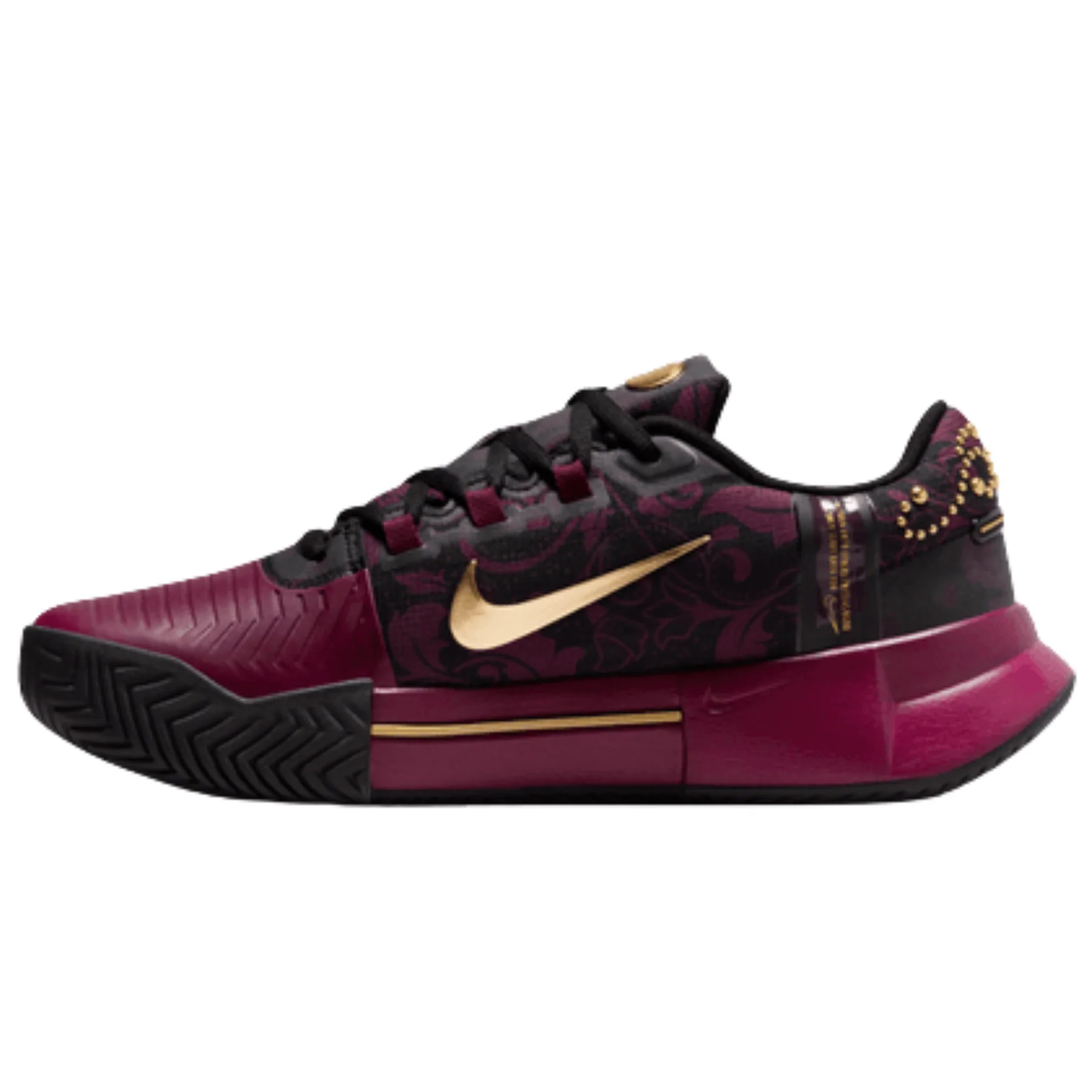 Nike GP Challenge 1 "Naomi Osaka" Womens Hard Court Tennis Shoes - Bordeaux/Metallic Gold-Black - Image 6