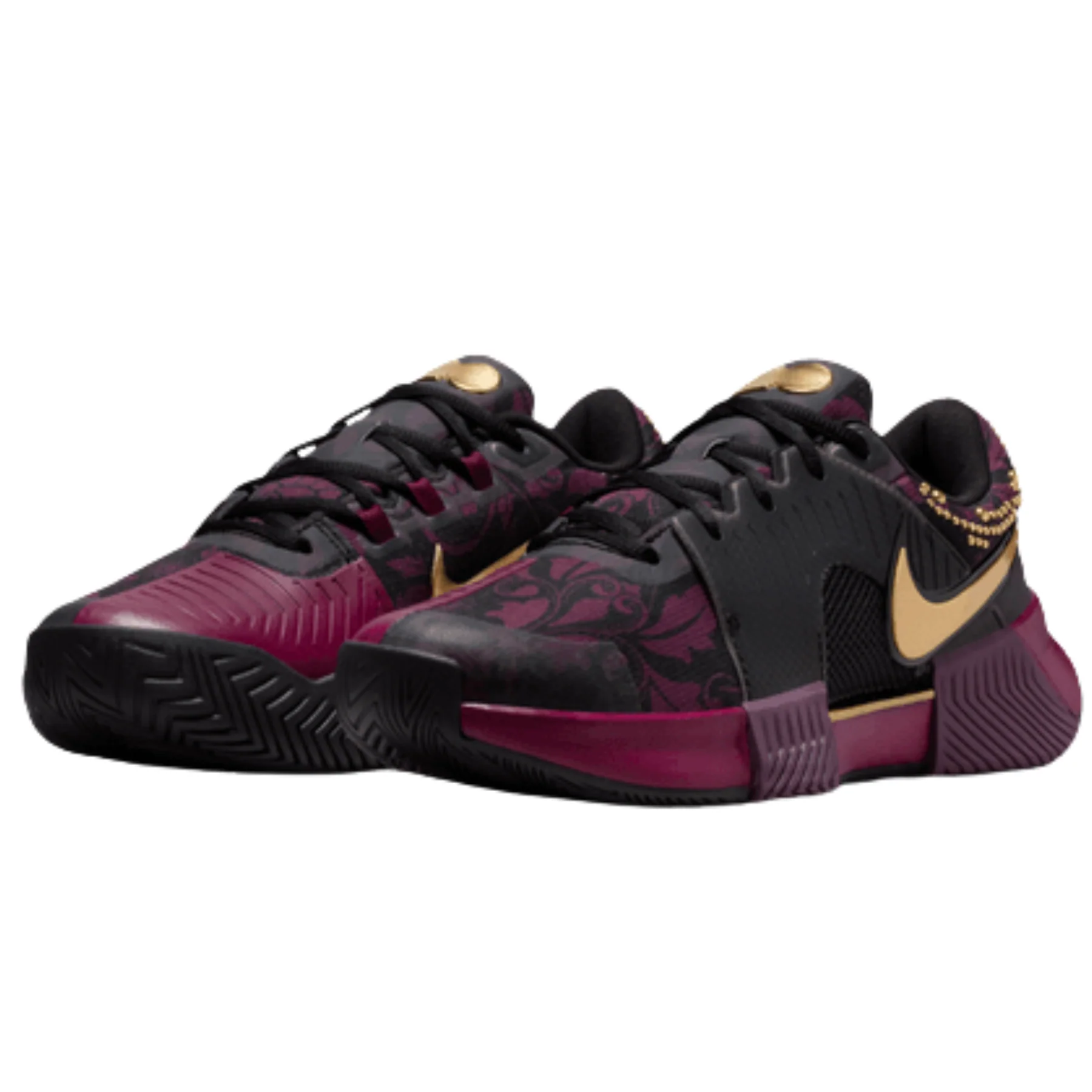 Nike GP Challenge 1 "Naomi Osaka" Womens Hard Court Tennis Shoes - Bordeaux/Metallic Gold-Black - Image 7