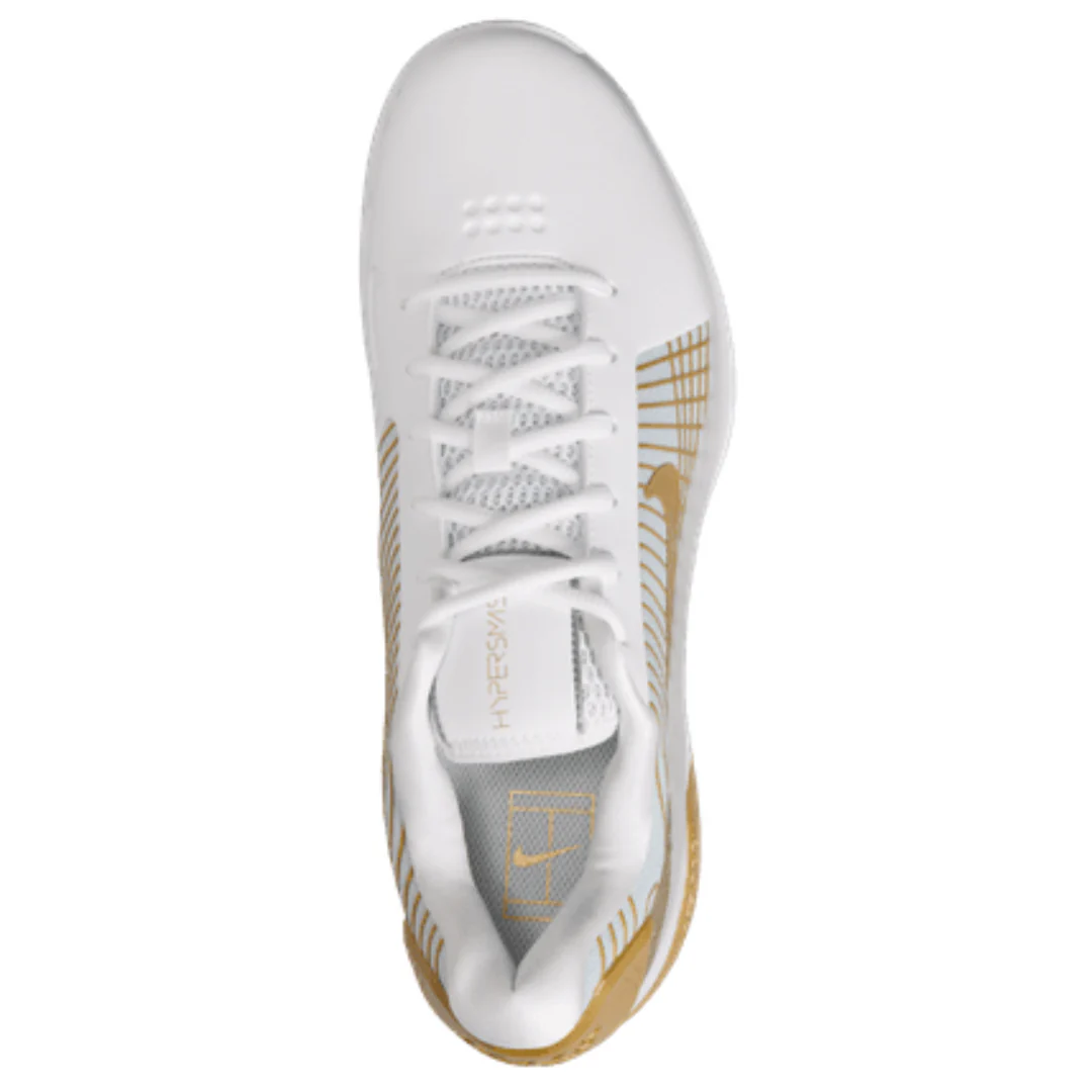 Nike Vapor 12 Hypersmash Mens Hard Court Tennis Shoes - White/Metallic Gold Pure Platinum - Image 10