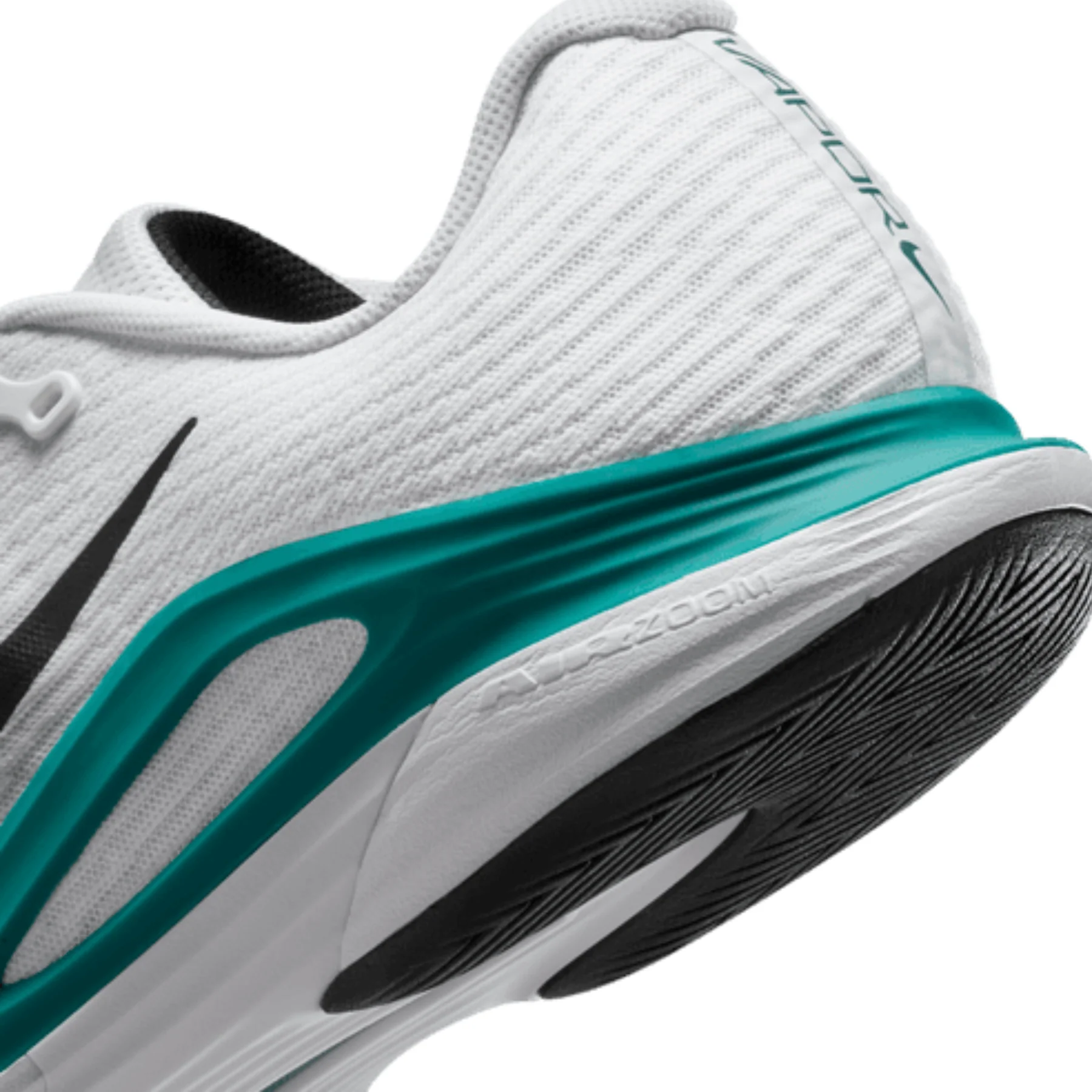 Nike Vapor 12 Mens Hard Court Tennis Shoes - White/Black Radiant Emerald - Image 3