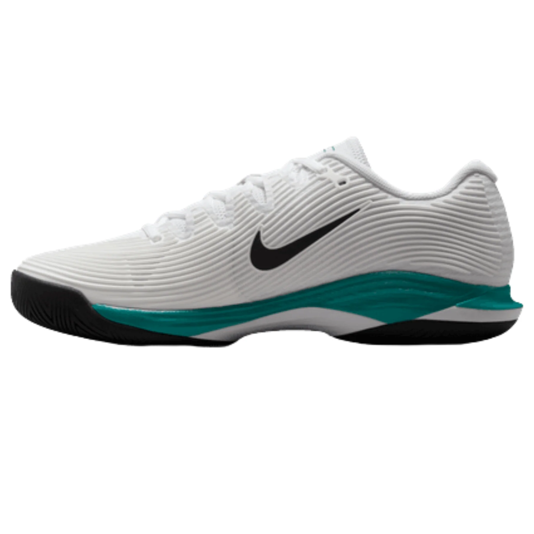 Nike Vapor 12 Mens Hard Court Tennis Shoes - White/Black Radiant Emerald - Image 6