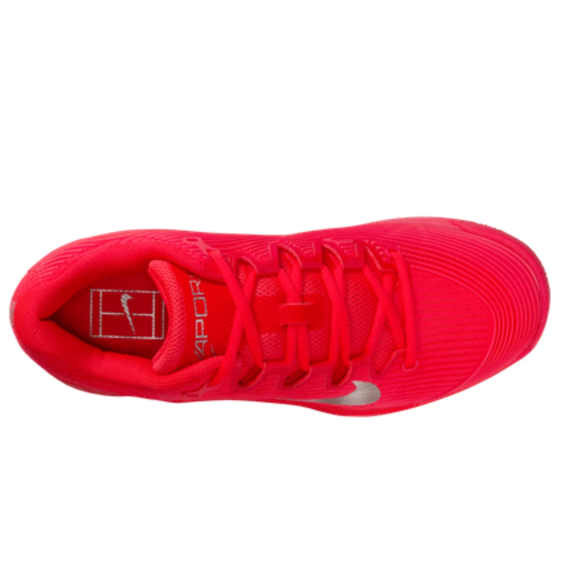 Nike Vapor 12 Premium Womens Hard Court Tennis Shoes - Bright Crimson/Metallic Silver - Image 11