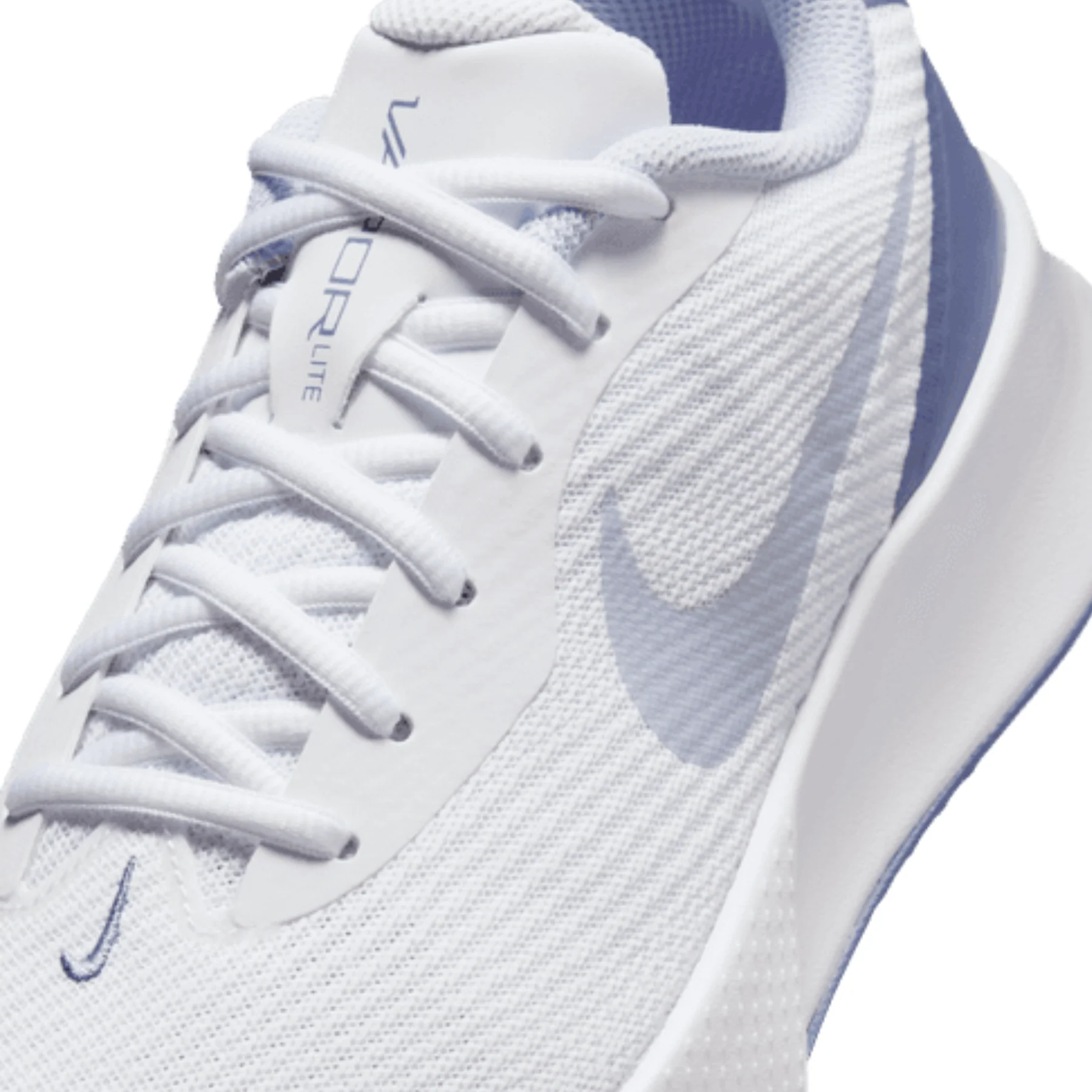 Nike Vapor Lite 3 Womens Hard Court Tennis Shoes - White/Ghost-World Indigo - Image 3