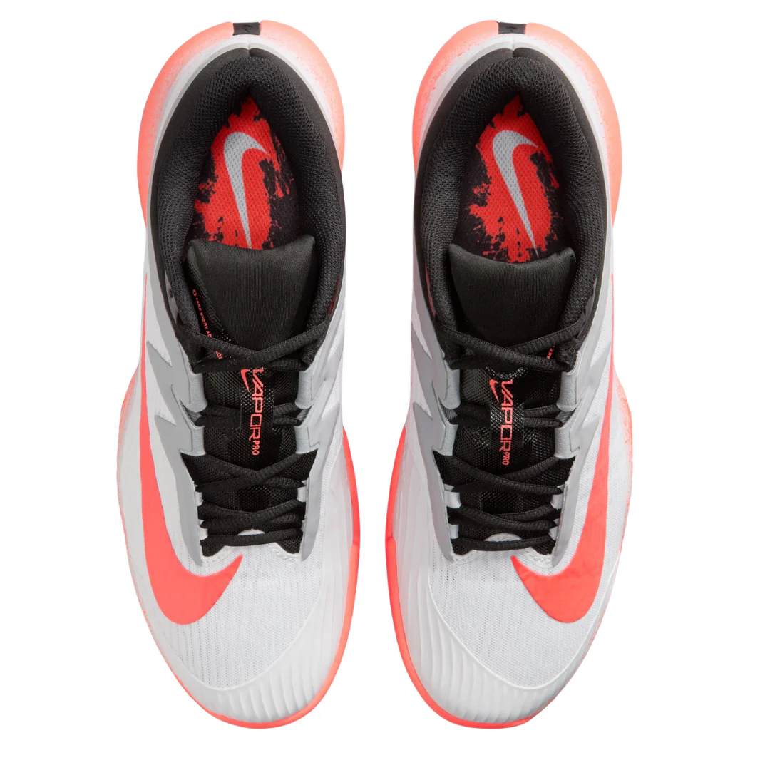 Nike Vapor Pro 3 Hard Court Mens Tennis Shoes - White/Hot Lava-Wolf Grey - Image 7