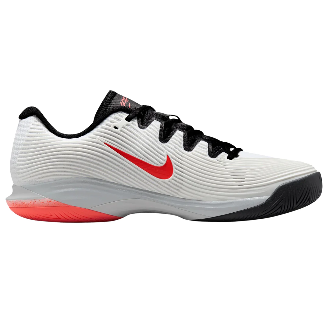 Nike Zoom Vapor 12 Mens Hard Court Tennis Shoes - White/Hot Lava Wolf Grey - Image 4
