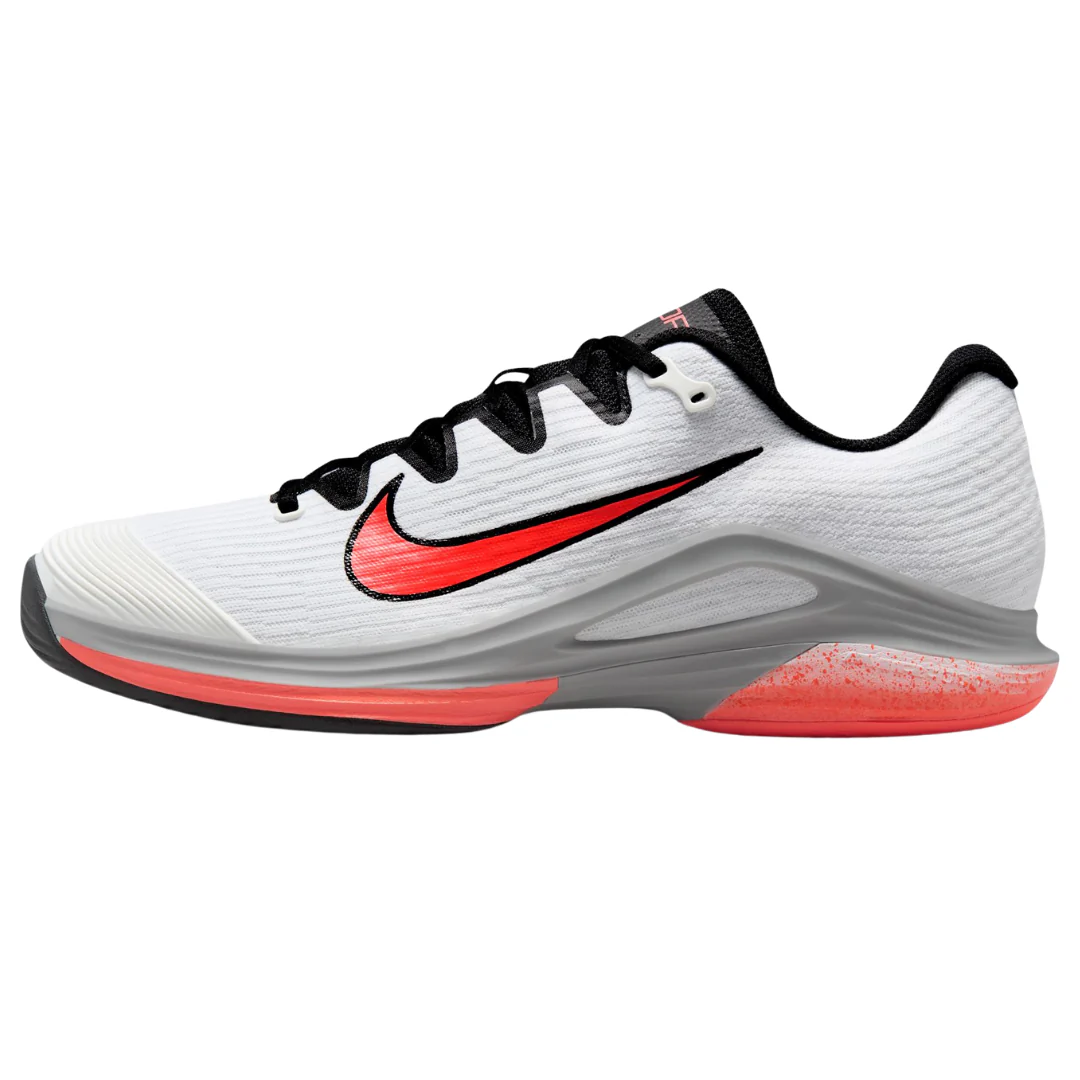 Nike Zoom Vapor 12 Mens Hard Court Tennis Shoes - White/Hot Lava Wolf Grey - Image 5