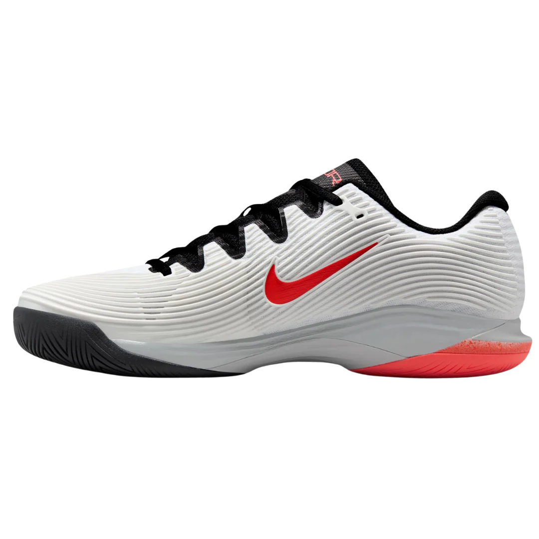 Nike Zoom Vapor 12 Mens Hard Court Tennis Shoes - White/Hot Lava Wolf Grey - Image 6