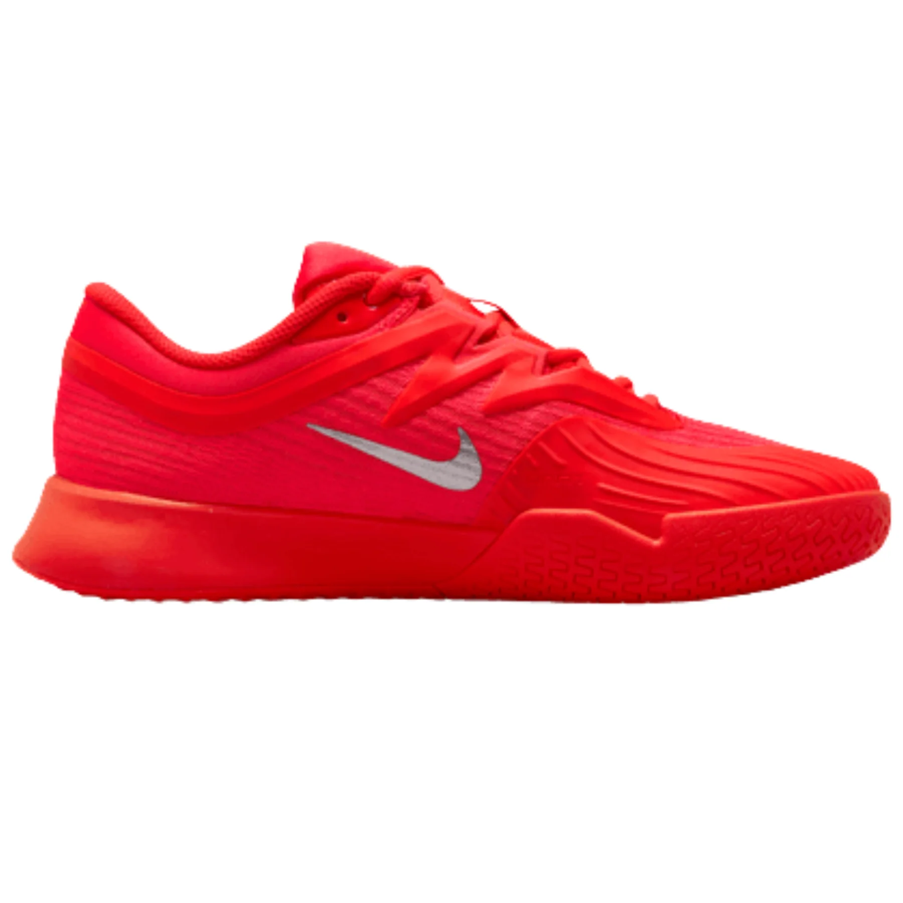Nike Zoom Vapor Pro 3 Premium Womens Hard Court Tennis Shoes - Bright Crimson/Metallic Silver - Image 3