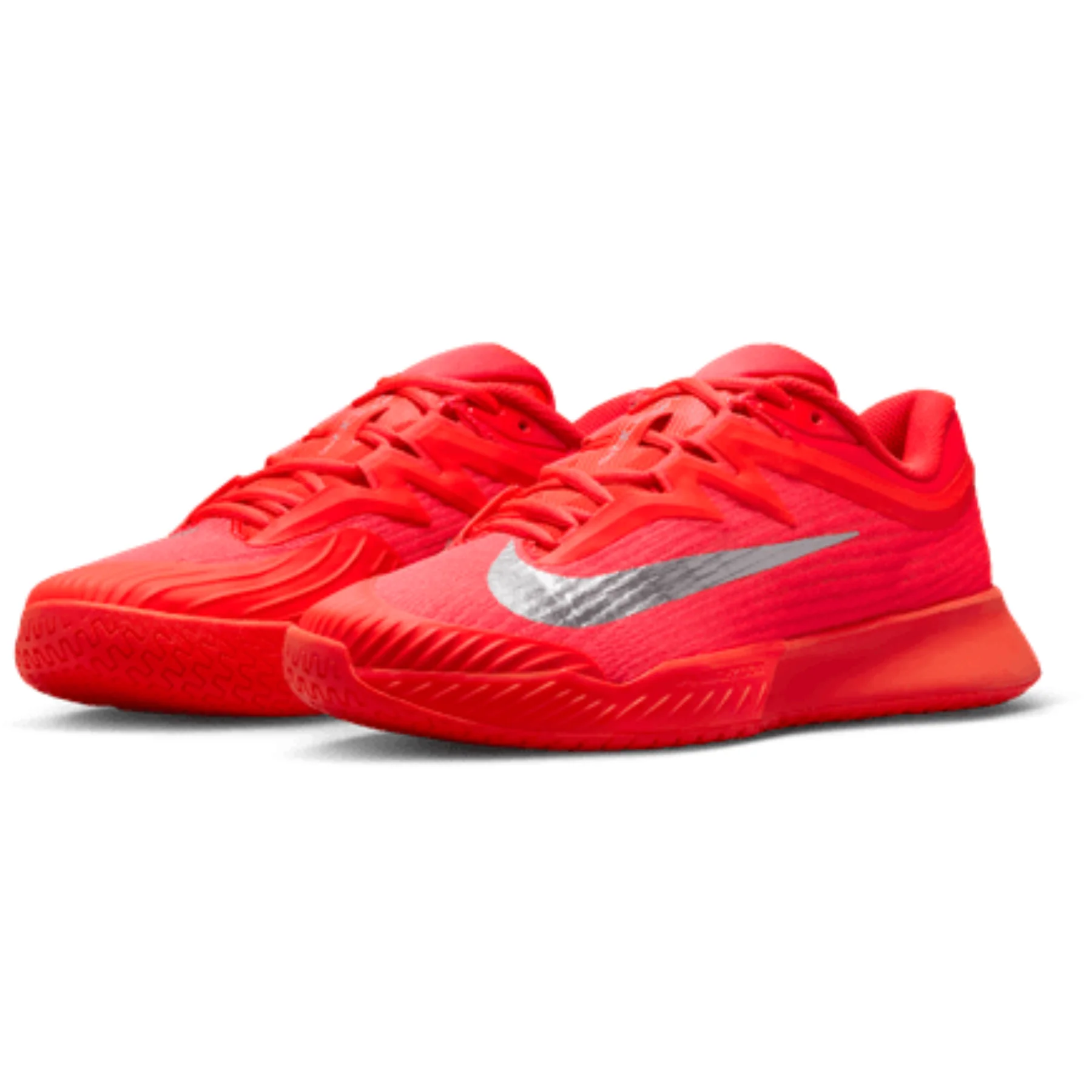 Nike Zoom Vapor Pro 3 Premium Womens Hard Court Tennis Shoes - Bright Crimson/Metallic Silver - Image 4