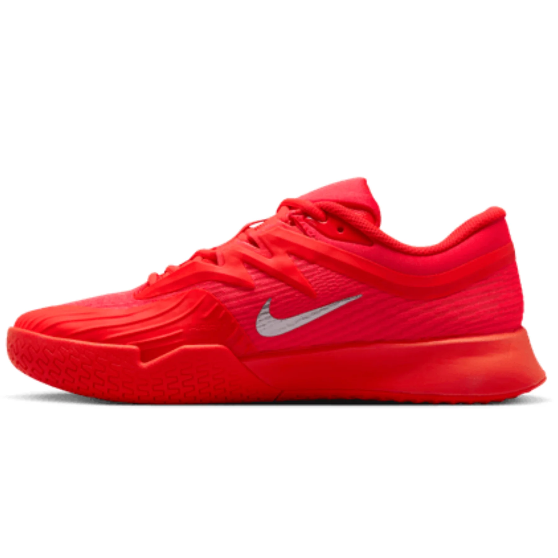 Nike Zoom Vapor Pro 3 Premium Womens Hard Court Tennis Shoes - Bright Crimson/Metallic Silver - Image 7