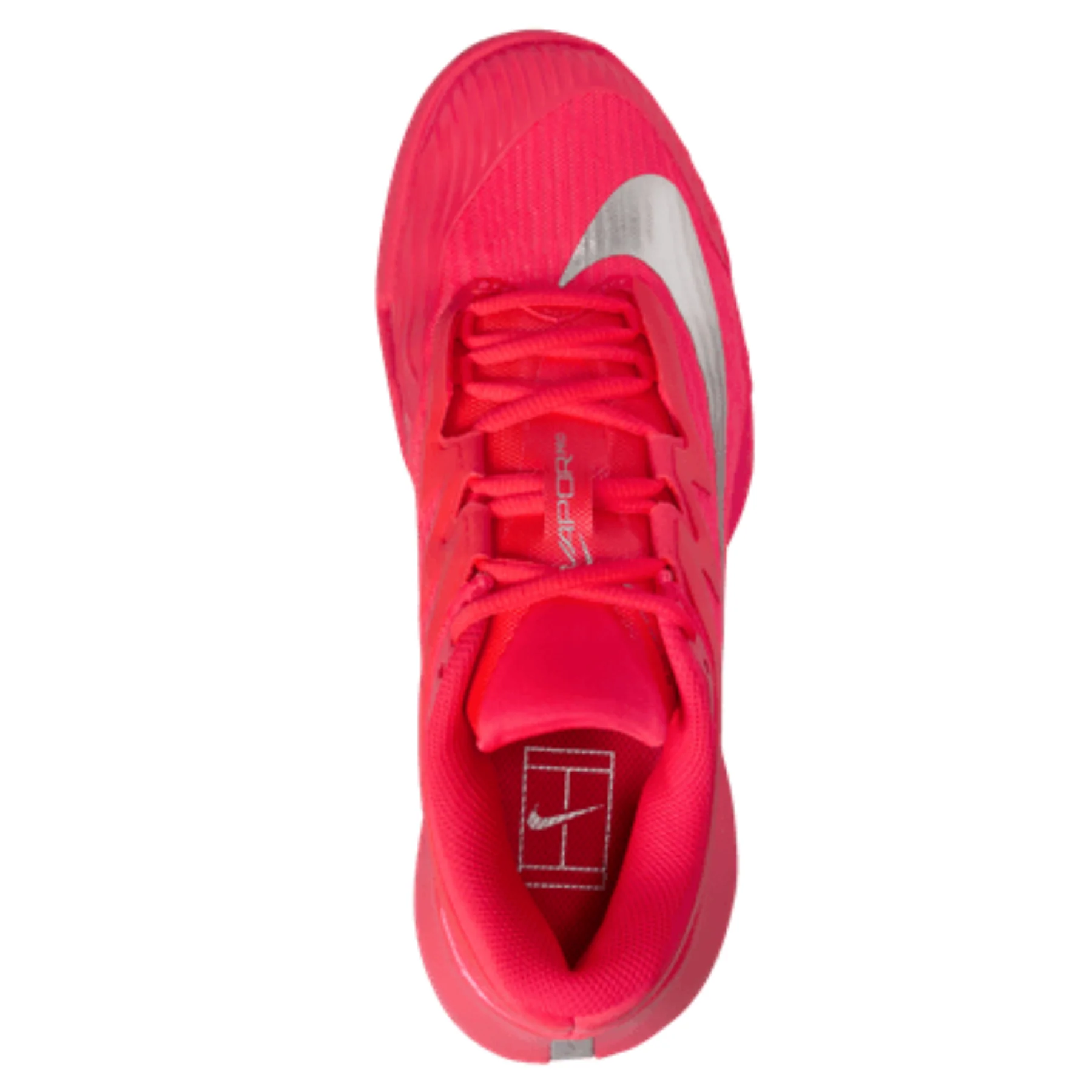 Nike Zoom Vapor Pro 3 Premium Womens Hard Court Tennis Shoes - Bright Crimson/Metallic Silver - Image 9