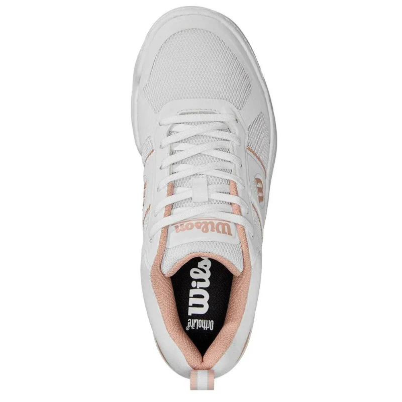 Wilson Pickle Pro Womens Pickleball Shoes - White/Cameo Rose - Image 3