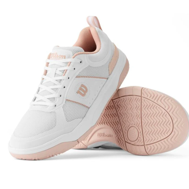 Wilson Pickle Pro Womens Pickleball Shoes - White/Cameo Rose - Image 6